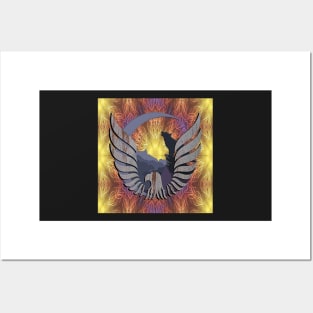 Native American Spiritual Nature Mountain Design, Eagle & Wolf Posters and Art